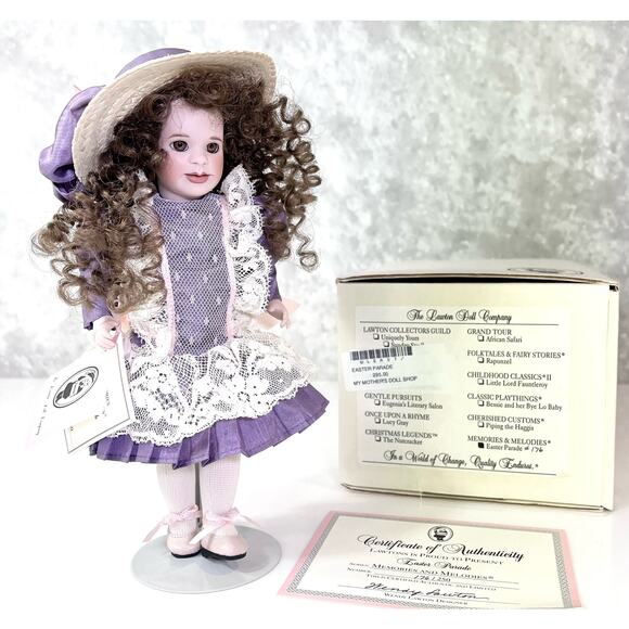 VTG Wendy Lawton Easter Parade PORCELAIN DOLL 9" Melodies & Memories LE #176/250 - Picture 12 of 13
